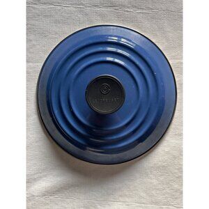 Le Creuset Blue Cast Iron Lid With Black Knob For Dutch Oven 30cm Diameter